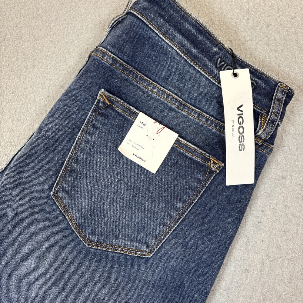 VIGOSS NWT Lana Jeans Button Fly Stretch Boot Cut Medium Wash Plus Size 14WS
